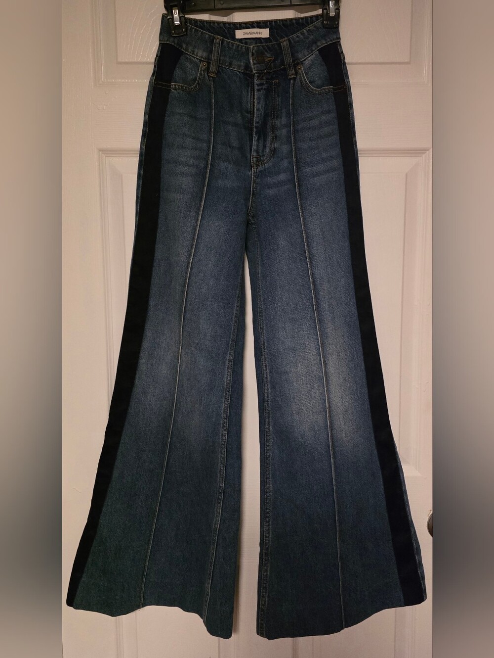 Zimmermann Rythmic Super Flare Jeans with Blue Side Panels